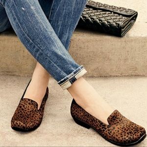Dansko Olivia Calf Hair Slip-on Loafers in Cheetah.